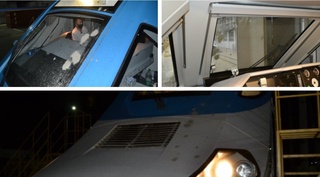 “Афросиёб” электровози ойнаси бетон бўлагидан дарз кетди