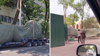 Собиқ МХХ биноси ҳудудидаги дарахтлар бошқа ҳудудга кўчирилаётгани маълум бўлди