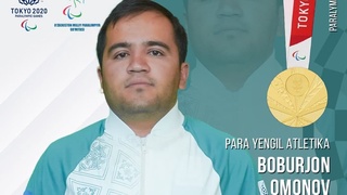 Бобуржон Омонов жаңа рекордпен Токио-2020 жазғы Паралимпиада ойындарының чемпионы болды