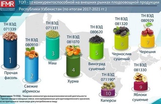 ИПМИ выявил наиболее конкурентоспособные виды плодоовощной продукции Узбекистана на внешних рынках