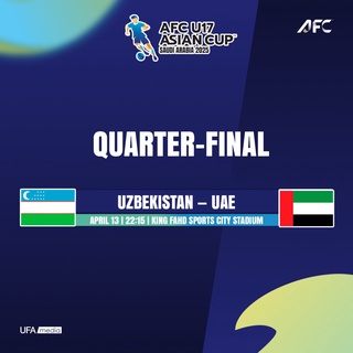 U17: Futbolchilarimiz chorak finalda BAA bilan oʻynaydi