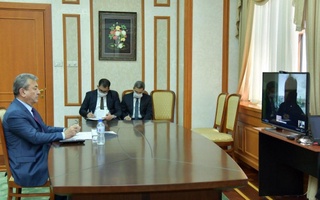 S. Safoyev talks with the Chair of the Delegation of the European Parliament