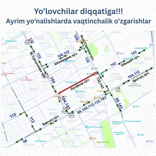 Тошкентда айрим автобус йўналишлари ҳаракати вақтинча ўзгартирилди