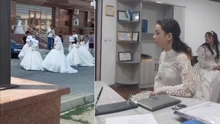 Жиззахда бир гуруҳ қизлар қоғозга “Эр керак“ деб ёзиб, кўчаларни айланди