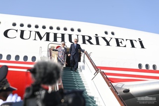 The President of Türkiye arrives in Samarkand