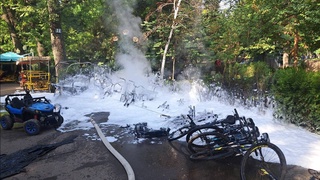 Electric scooters caught fire in the Mirabad district of the capital