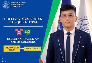 Сурхондарёлик ўқувчи 260 минг долларлик грант ютиб олди