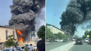 Самарқанддаги скутер дўкони ёниб кетди