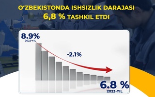 Oʻzbekistonda ishsizlik darajasi kamaydi