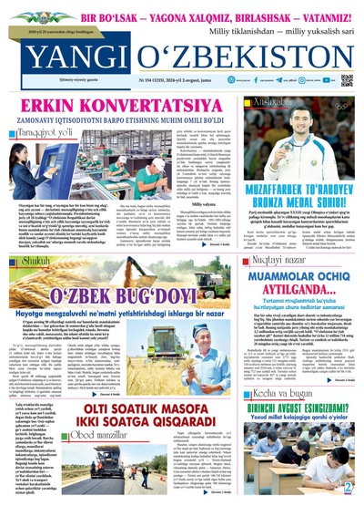 Yangi Oʼzbekiston № 154 (1215), 2024-yil 2 avgust