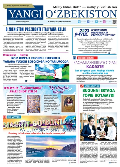 Yangi Oʼzbekiston № 112 (901), 2023-yil 8-iyun