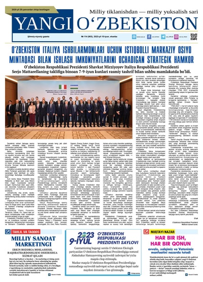 Yangi Oʼzbekiston № 114 (903), 2023-yil 10-iyun