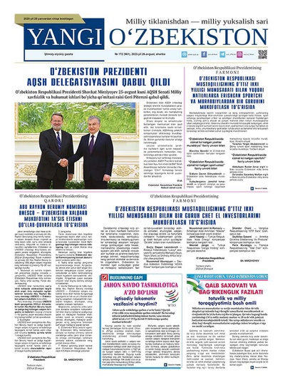 Yangi Oʼzbekiston № 172 (961), 2023-yil 26-avgust