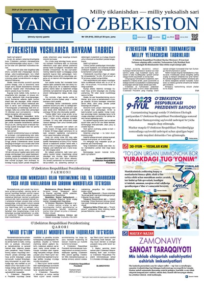 Yangi Oʼzbekiston № 129 (918), 2023-yil 30-iyun