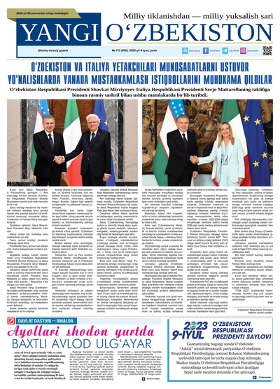 Yangi Oʼzbekiston № 113 (902), 2023-yil 9-iyun
