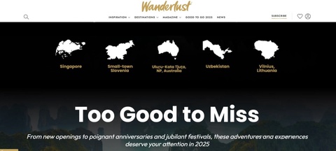 Wanderlust Ўзбекистонни 2025 йилда энг яхши туристик манзиллар рўйхатига киритди