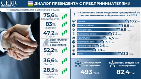 Развитие предпринимательства в Узбекистане в 2025 году: инфографика