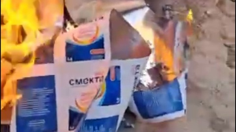 Navbatdagi kontrafakt mahsulotlarning yorliqlari yoqib yuborish yoʻli bilan yoʻq qilindi