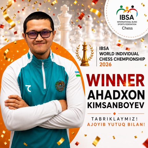 Аҳаджон Кимсанбоев шахмат бўйича жаҳон чемпиони бўлди
