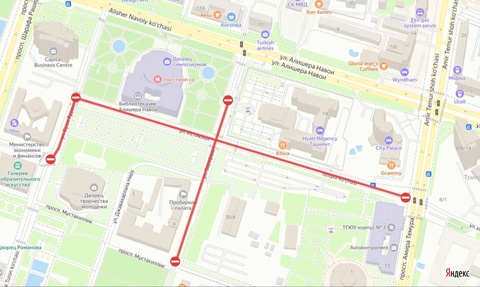 В Ташкенте почти на месяц перекроют несколько улиц в связи с организацией новогодних гуляний