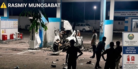 Наманган вилоятида автомобилнинг газ баллони портлади