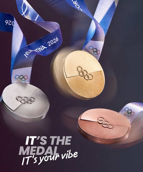 Medals of the 2026 Winter Olympic Games in Italy are presented