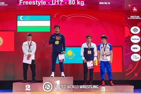 Uzbek wrestlers won five more medals at the Asian Junior Championships