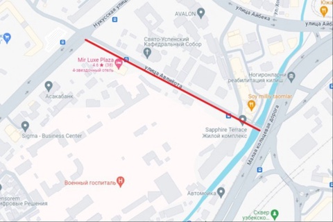 Ташкенттегі  “Авлио Ота” көшесінің бір бөлігі 10 күнге жабылады