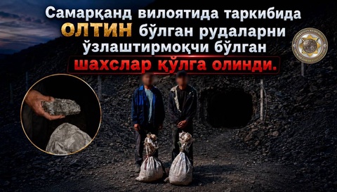 В Самаркандской области задержаны лица за незаконную добычу золотосодержащей руды