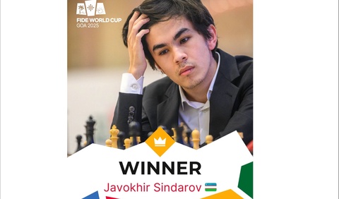 Ўзбекистонлик шахматчи Жавоҳир Синдоров Жаҳон Кубоги ғолибига айланди