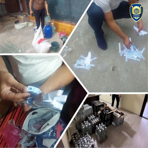 Қашқадарё ва Тошкент вилоятларида қалбаки акциз маркали алкоголь маҳсулотларини ишлаб чиқариш ва сотиш ҳолатлари фош этилди 