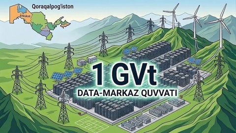 Қорақалпоғистонда 1 ГВт қувватли дата-марказларни ривожлантириш учун янги энергетика инфратузилмаси яратилади