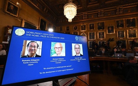 2025-yilgi kimyo bo'yicha Nobel mukofoti sovrindorlari e'lon qilindi