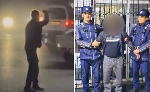 A man walking through the streets with a knife was detained in the Tashkent region