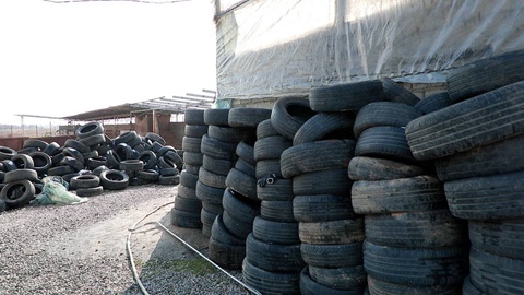 In one of the greenhouses in Tashkent, car tires were used to light a fire