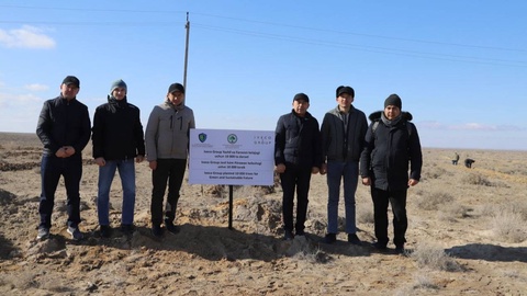 About ten thousand saplings of haloxylon were planted on 10 hectares of land in the Aral Sea region