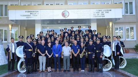 Творческая встреча коллективов военных оркестров Национальной гвардии Узбекистана и Королевского полка Великобритании