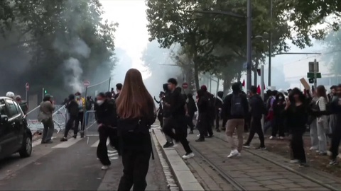 Strasburgda politsiya namoyishchilarga qarshi ko‘zdan yosh oqizuvchi gaz qo‘lladi