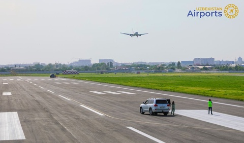 Ташкент әуежайындағы екінші ұшу-қону жолағын реконструкциялау істері аяқталды