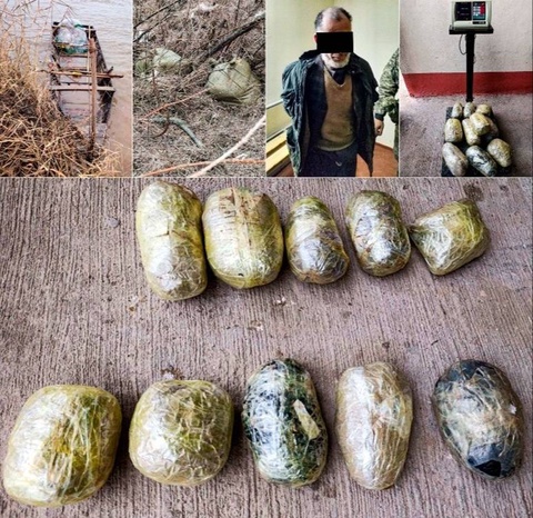 Пограничники Узбекистана задержали афганского наркокурьера при попытке переправить через Амударью 10 кг наркотиков