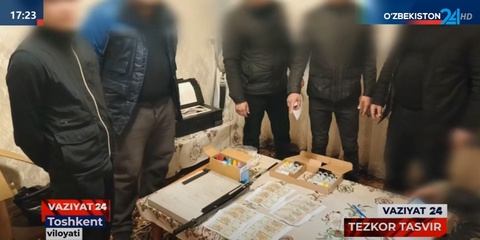 Тошкентда қалбаки пуллар ишлаб чиқариш билан шуғулланиб келган жиноий гуруҳ ушланди