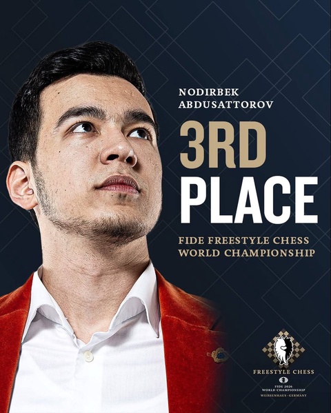 Нодирбек Абдусатторов занял третье место на чемпионате мира по шахматам FIDE Freestyle