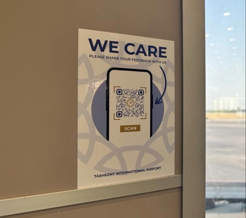 Ташкент әуежайында ұсыныстар мен наразылықтарын білдіру үшін - QK кодтары орналастырылды