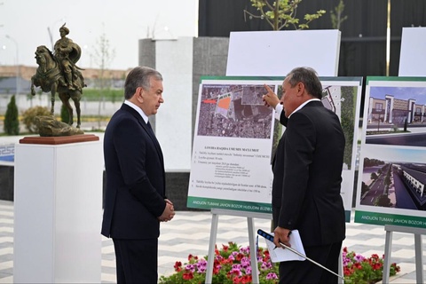 President reviews the progress of development works in New Andijan