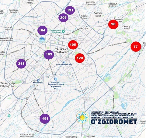 Ҳавои шаҳри Тошканд нисбат ба рӯзҳои гузашта андак тоза шуд