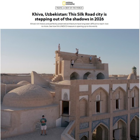Хива National Geographic томонидан саёҳат учун энг яхши йўналишлар рўйхатига киритилди