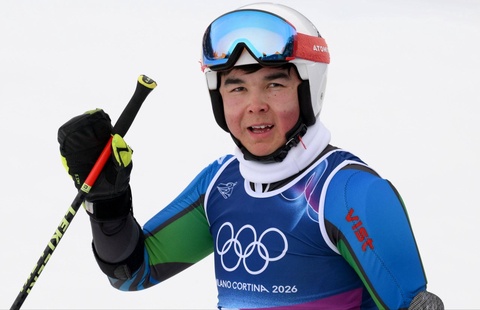 Милан–Кортина-2026: узбекский горнолыжник Медет Назаров занял 50-е место в гигантском слаломе