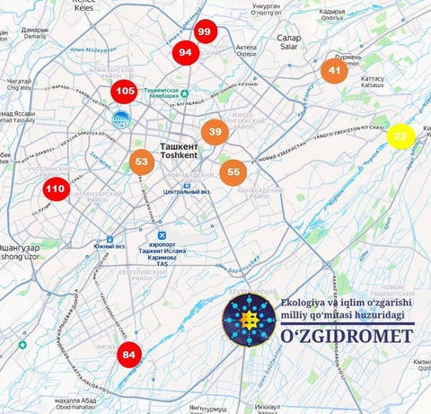 Нишондиҳандаҳои сифати ҳавои шаҳри Тошканд ба таври назаррас беҳтар шуд