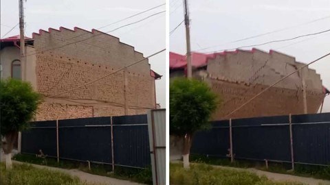 Past Dargʻomda qoidaga zid tarzda handaq qazish oqibatida ikki qavatli bino qulab tushdi
