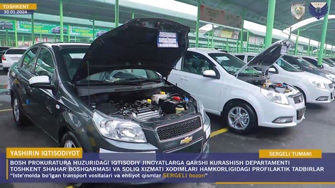 “Sergeli mashina bozori”dagi 3 kunlik reydda davlat budjetiga 2,3 mlrd soʻm soliq undirildi